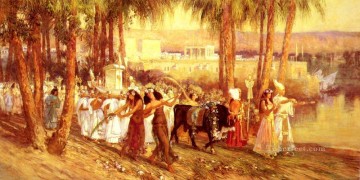  Egyptian Oil Painting - An Egyptian Procession Arabic Frederick Arthur Bridgman
